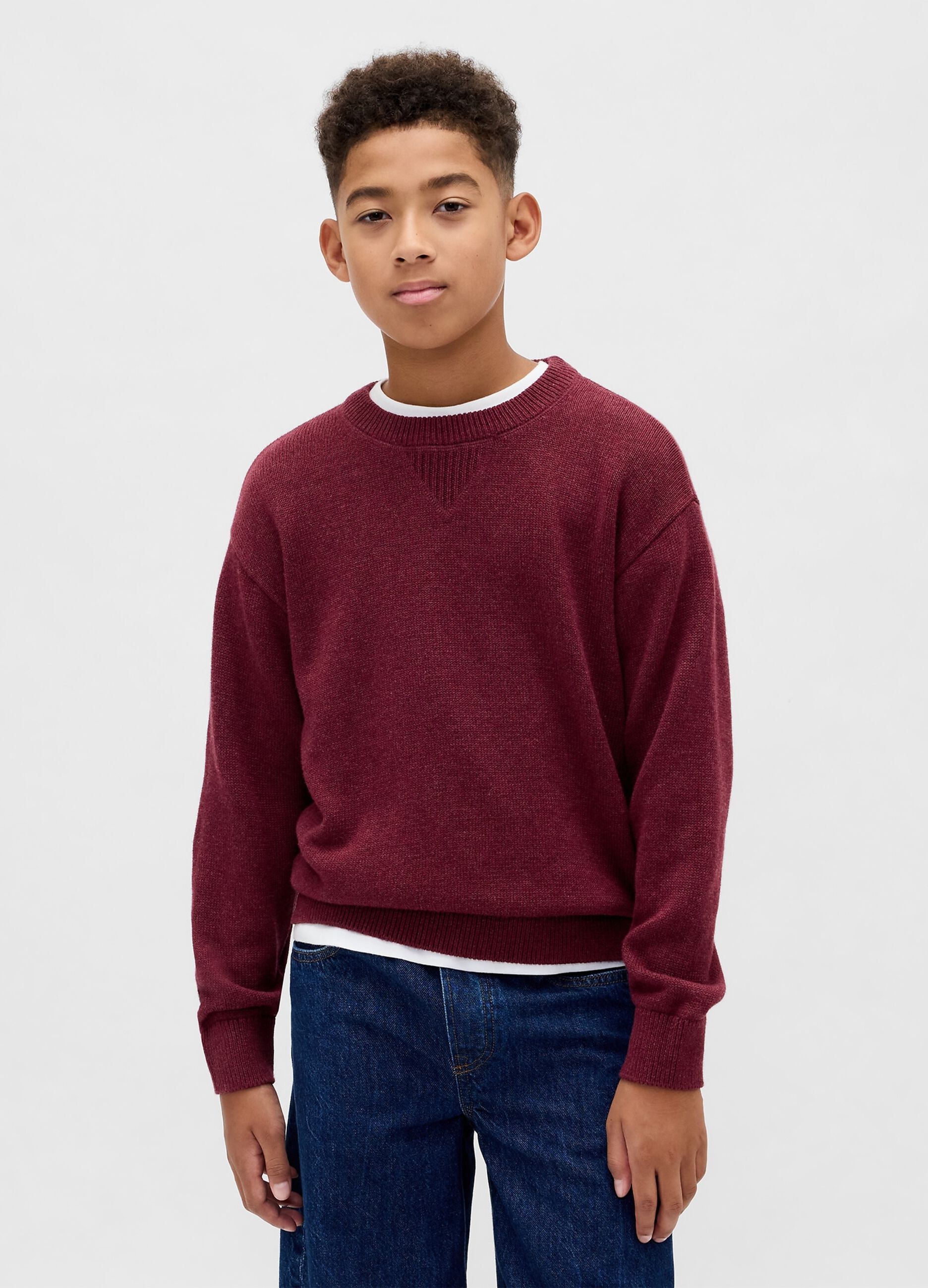Maglione rosso in cotone_1