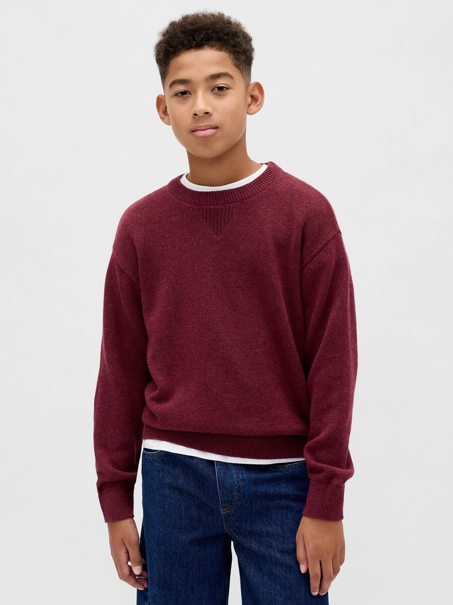 Maglione rosso in cotone Bambino_1