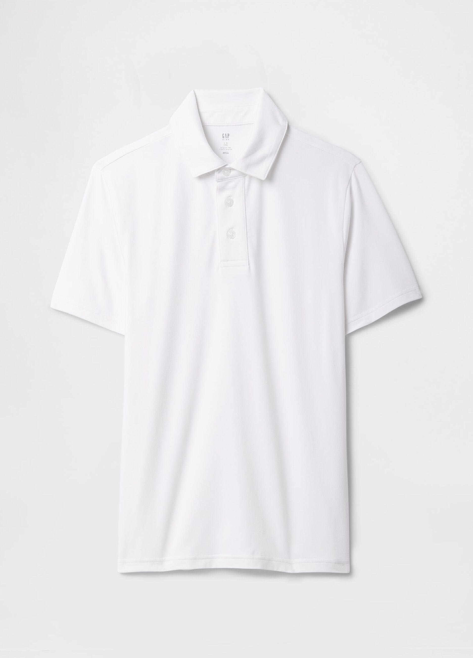 Polo bianca a maniche corte in tessuto elasticizzato GAP Kids_3