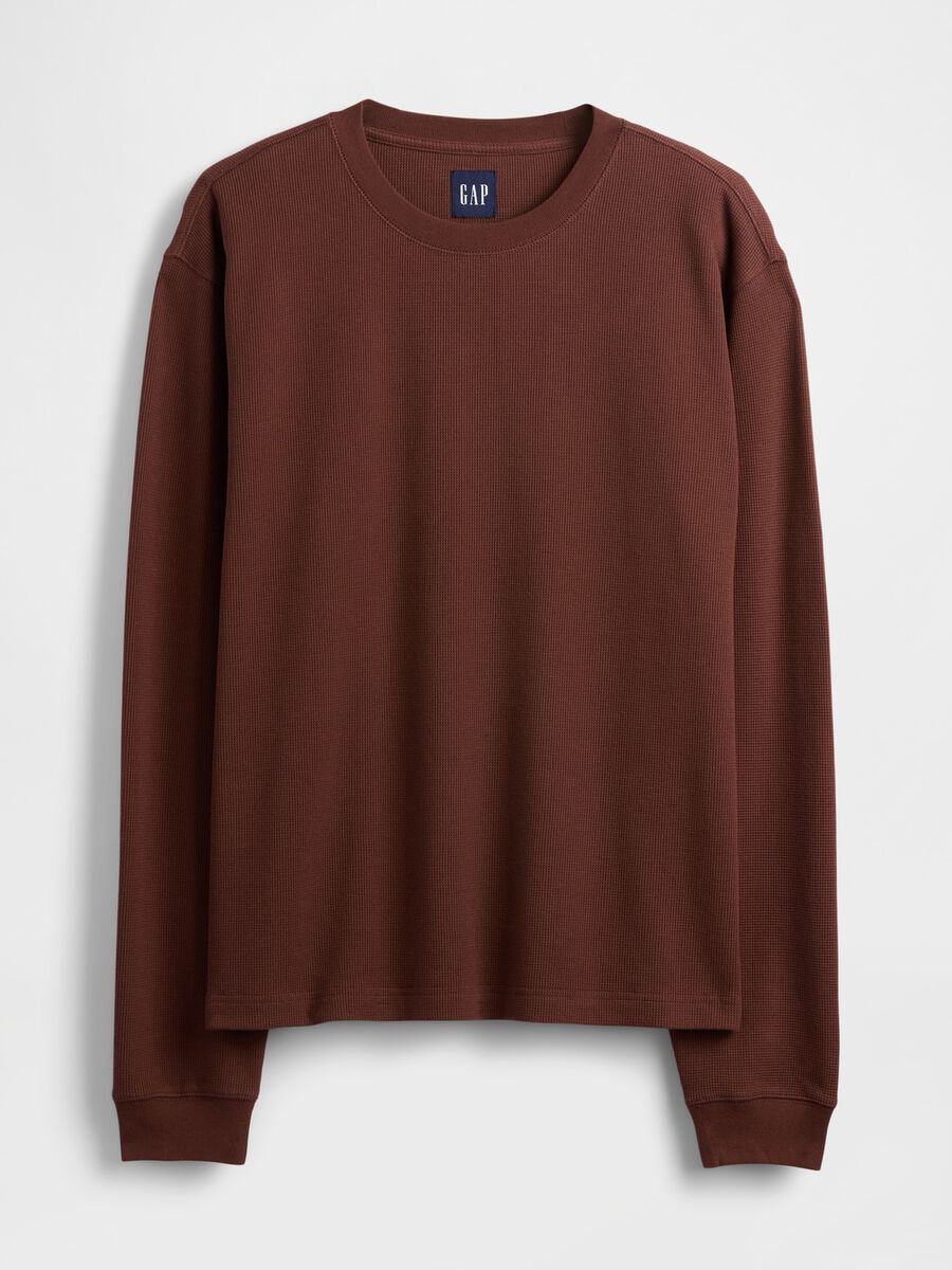 Maglia marrone elasticizzata a maniche lunghe Uomo_3