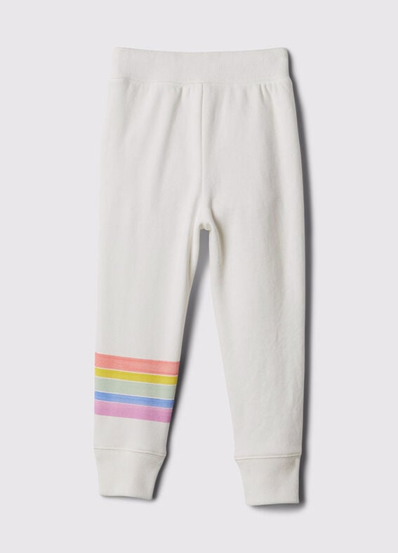 Pantaloni jogger bianchi con righe multicolor GAP_1