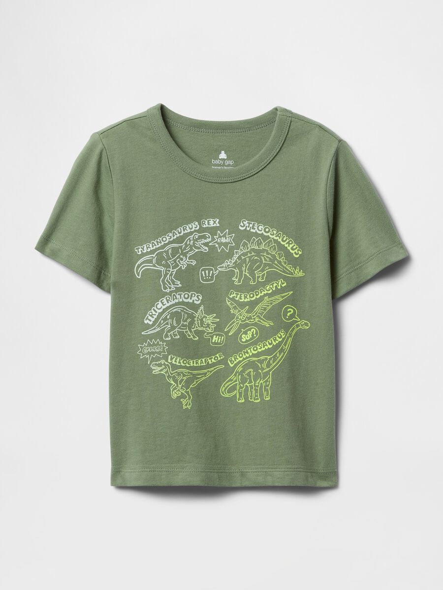 T-shirt verde con grafica dinosauri Baby Boy_0