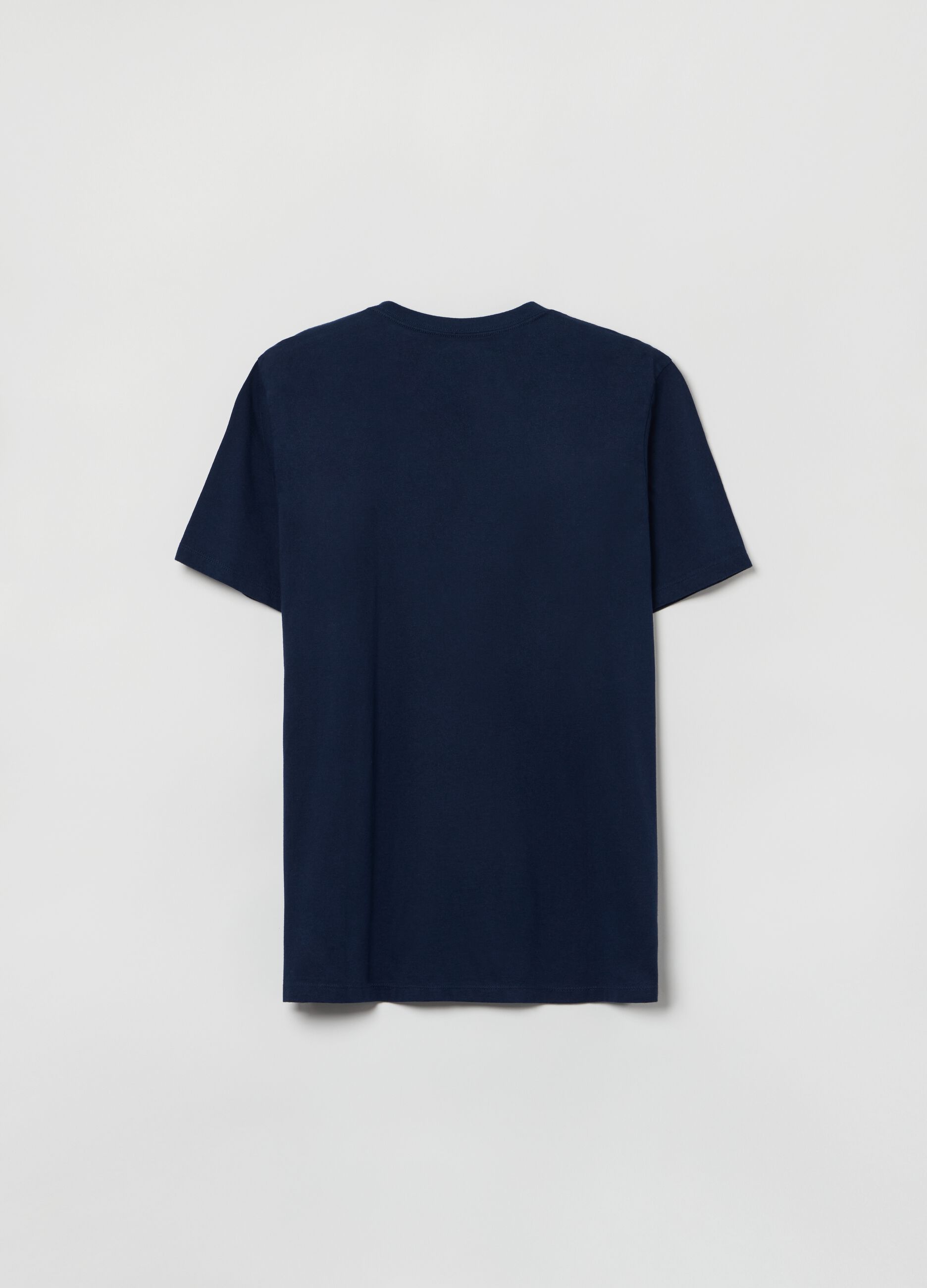 Cotton T-shirt with V neck