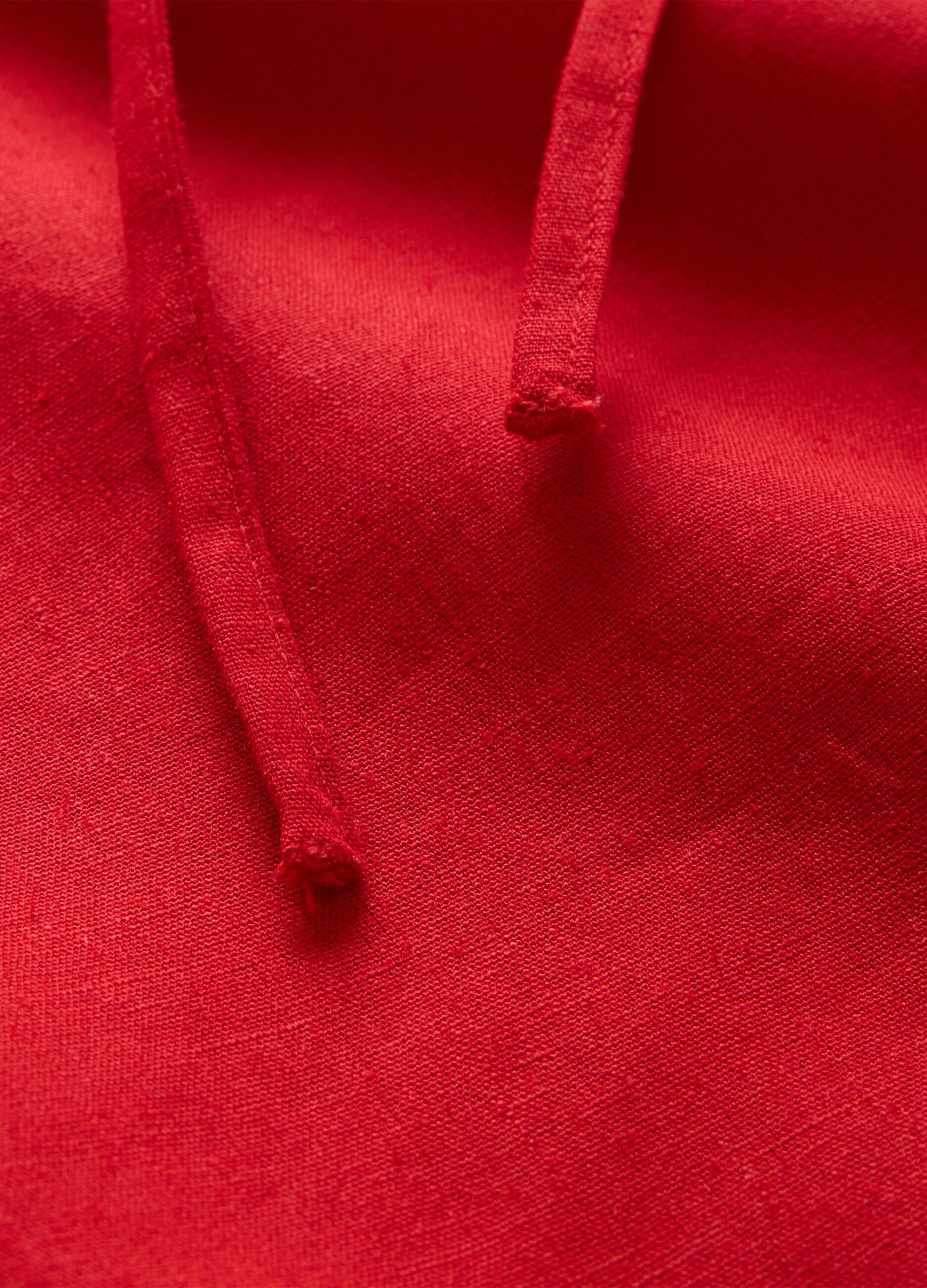 Gonna lunga rossa in lino e viscosa_4