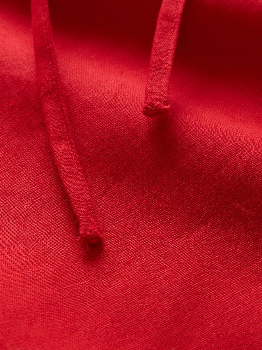 Long red skirt in linen and viscose Woman_4