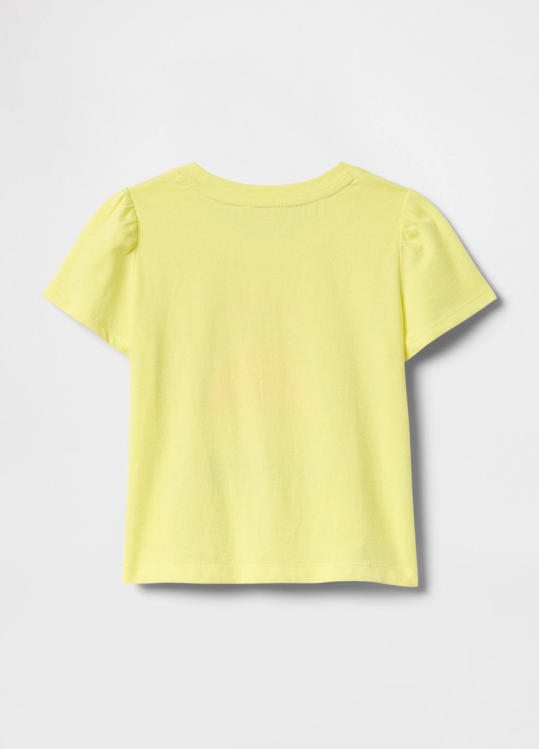T-shirt gialla con stampa anguria per bambini_1
