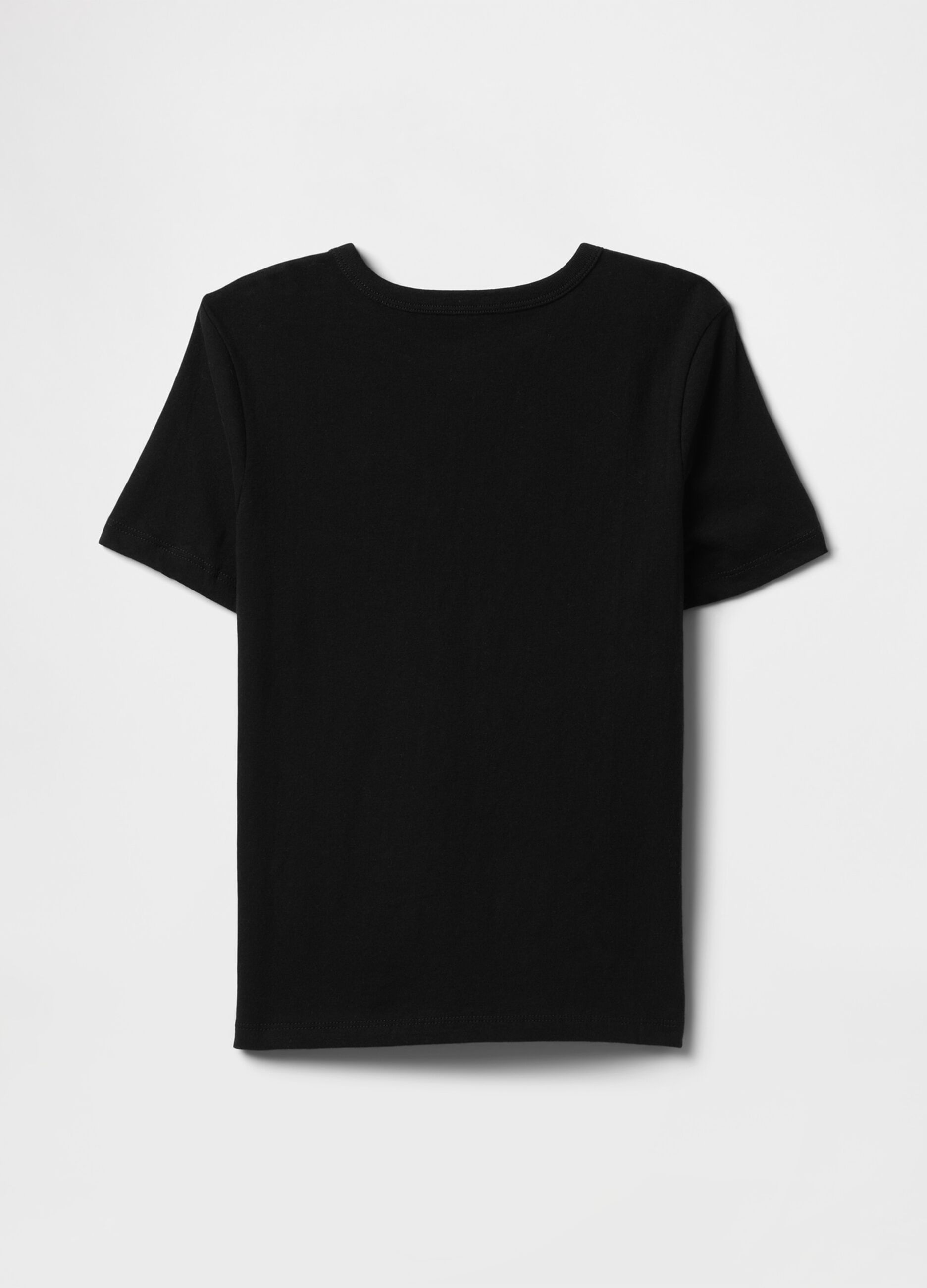 T-shirt in puro cotone nero da bambino regular fit con logo