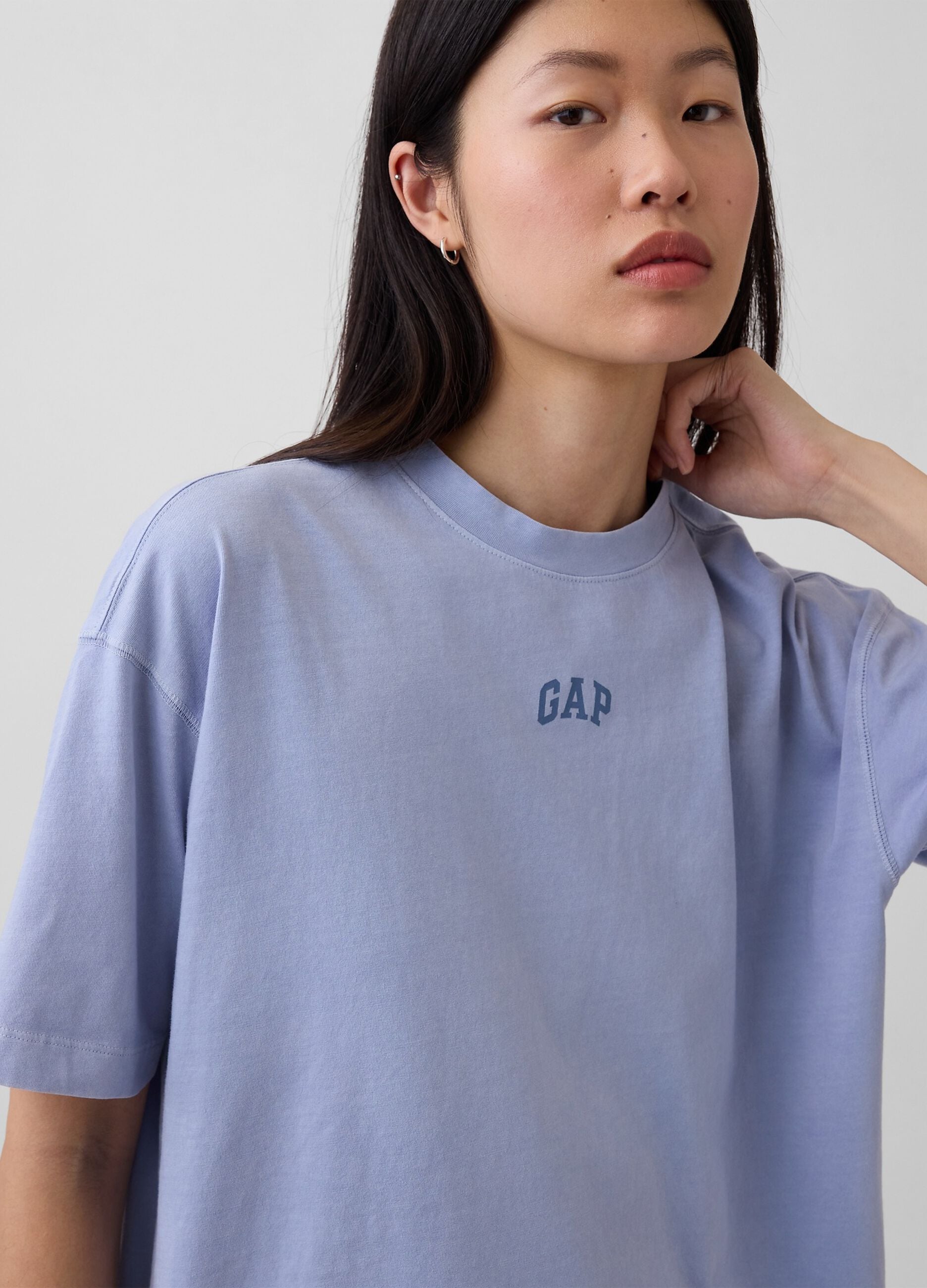 T-shirt a maniche corte in puro cotone con logo GAP