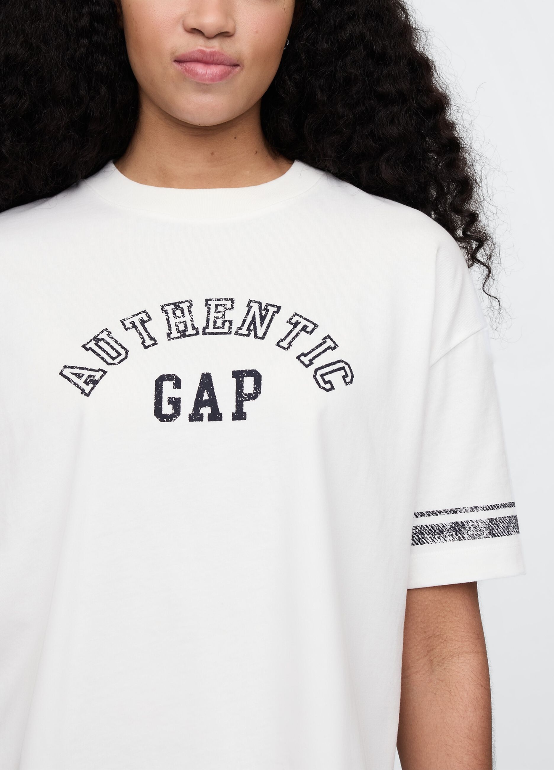 T-shirt corta in cotone bianco Gap_3