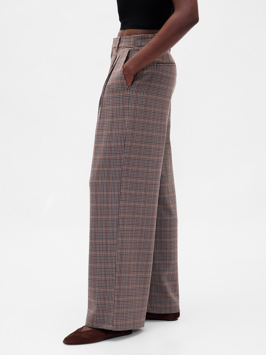 Brown stretch fabric trousers Woman_3