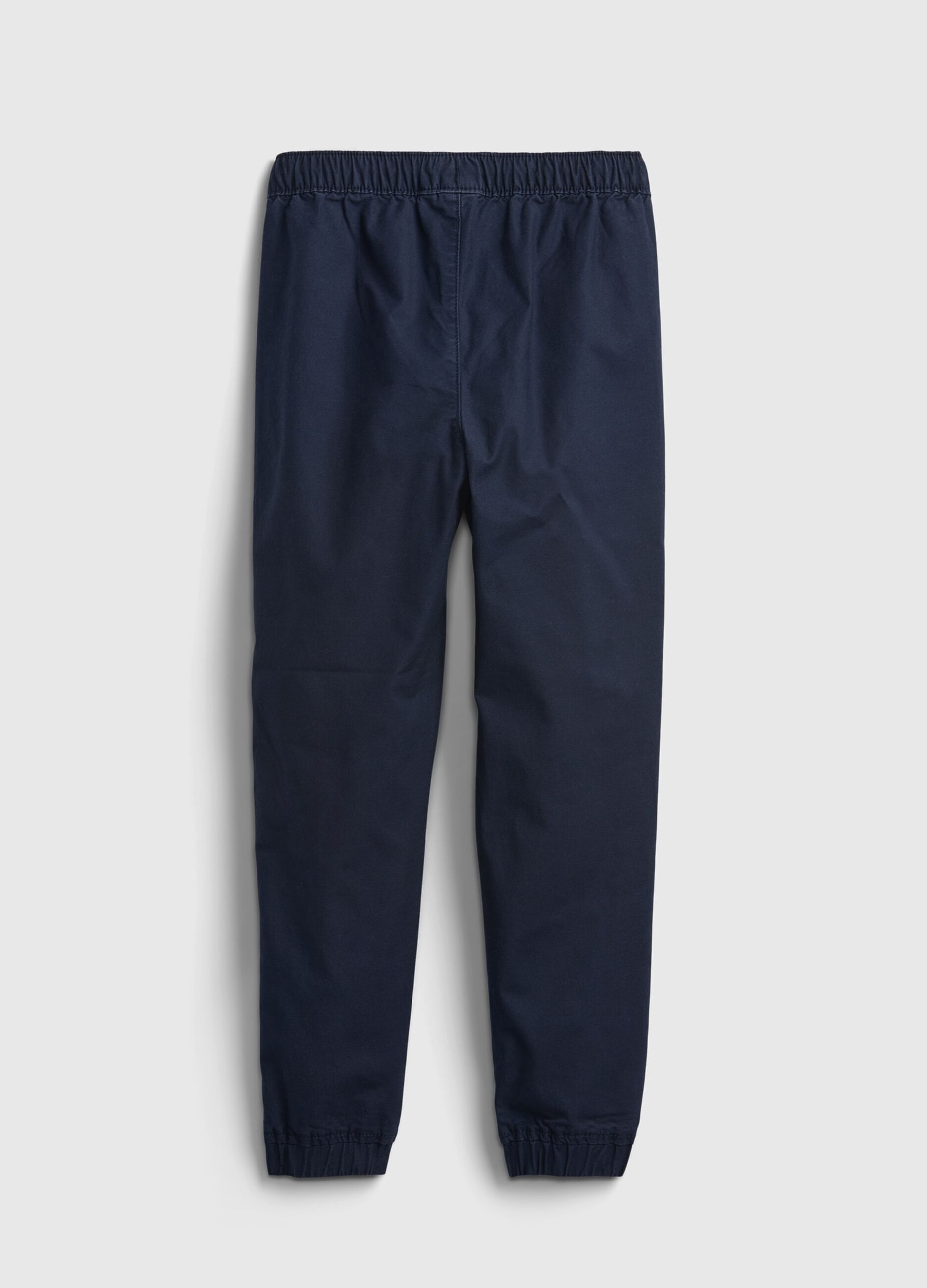 Stretch cotton joggers with drawstring
