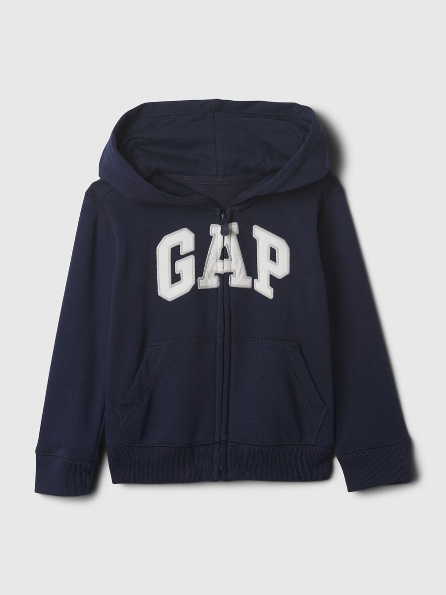 Full-zip con cappuccio e ricamo logo Bimbo_0