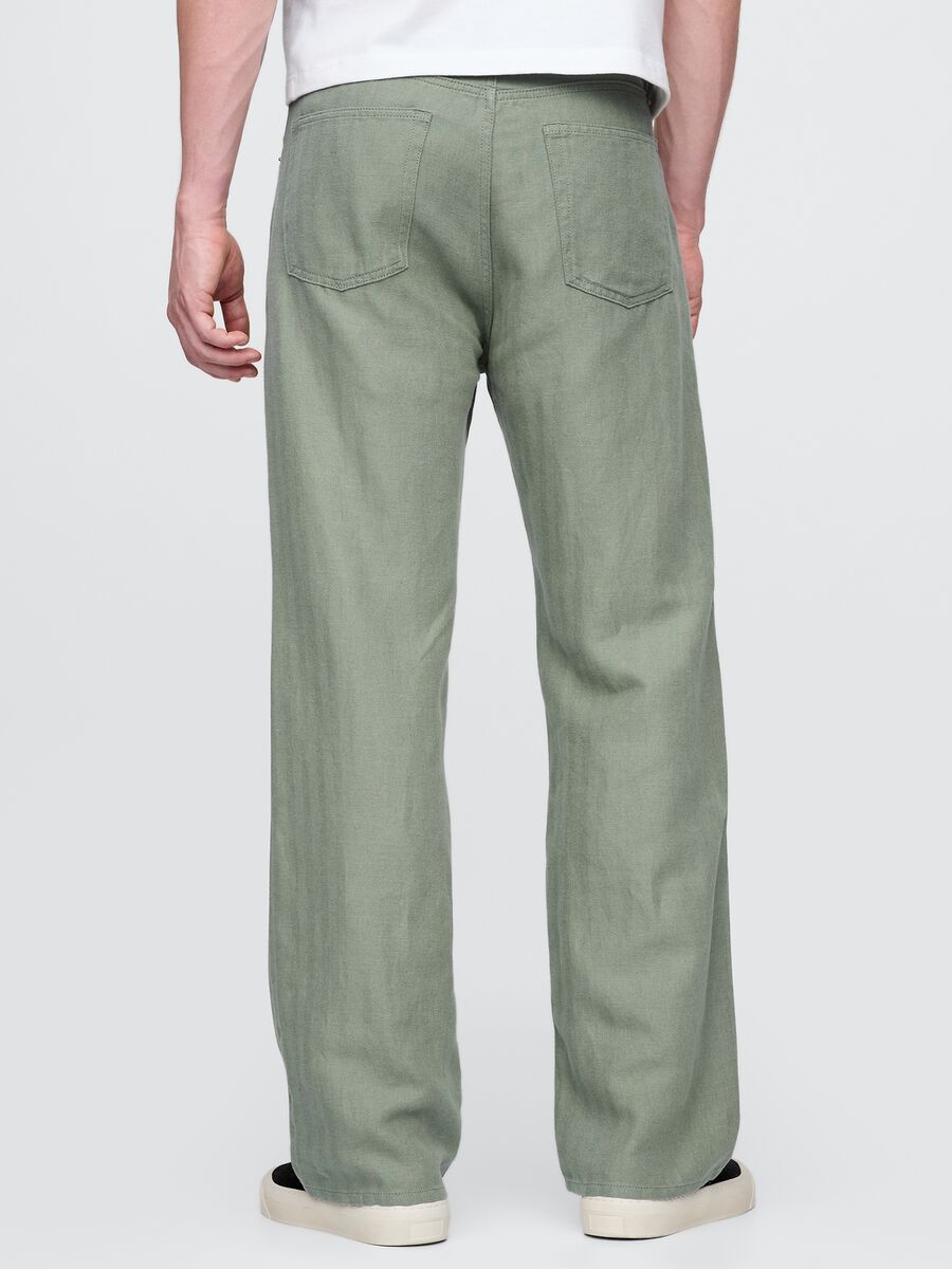 Pantaloni verde chiaro in misto tessuto Man_2