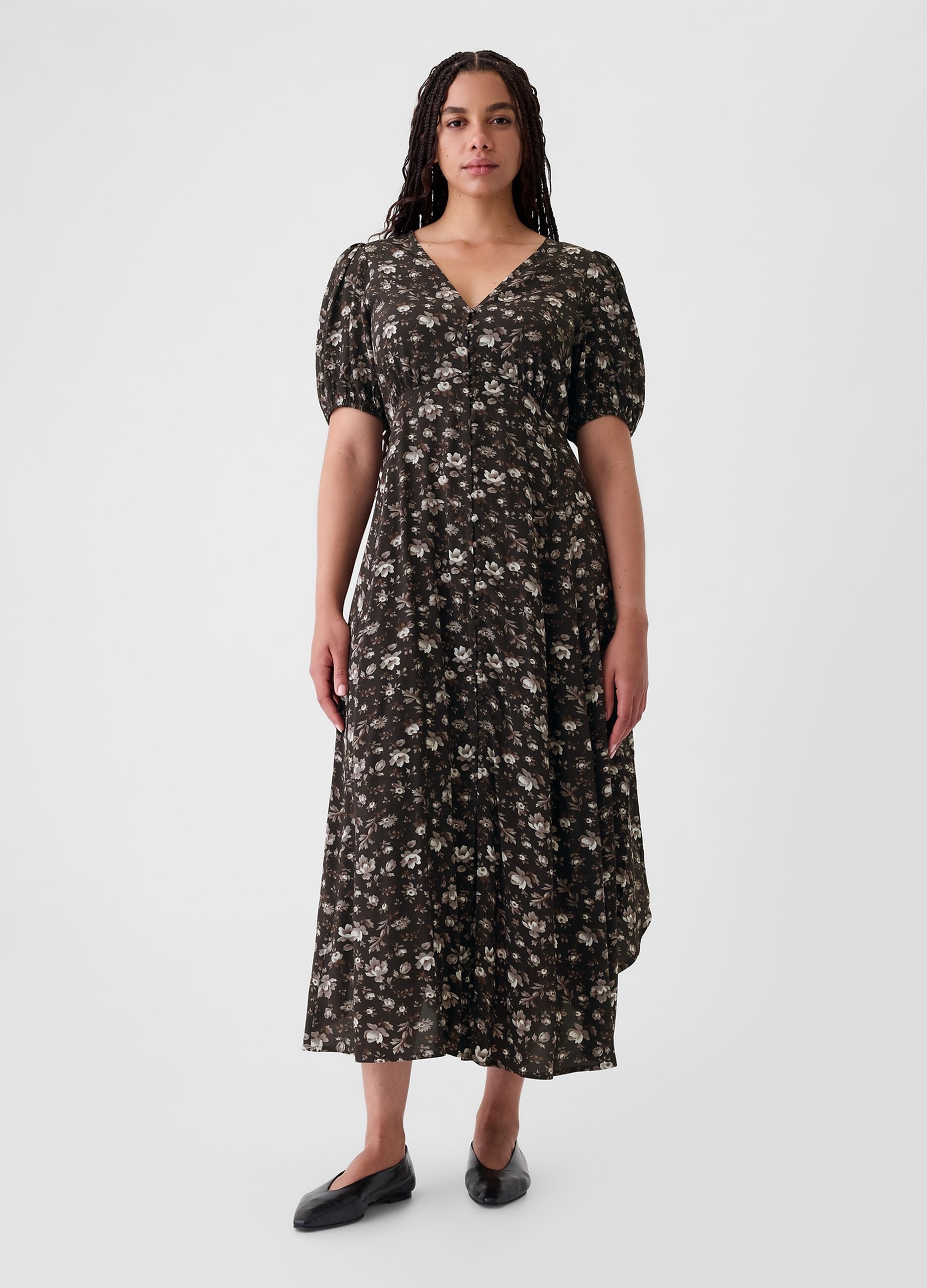 Long floral shirt dress_3