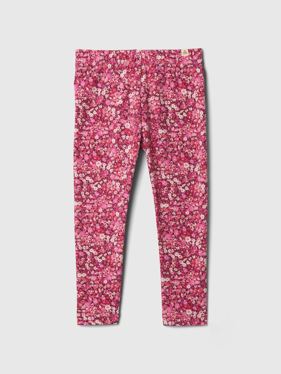Leggings in cotone stretch con stampa Bimba_0