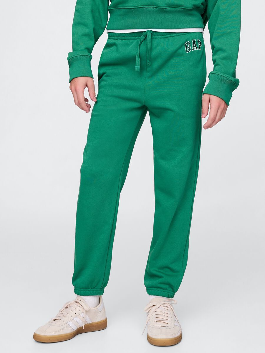Children's green jogger trousers in cotton blend Boy_1