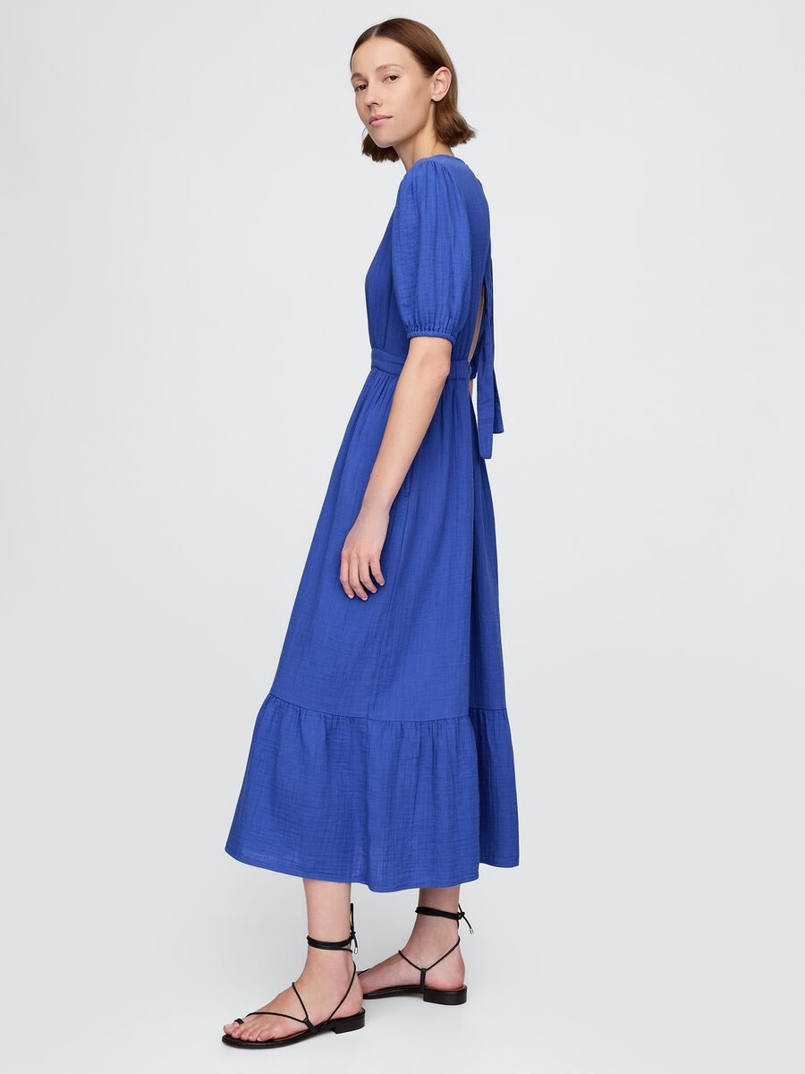 Abito midi blu a maniche corte Woman_1