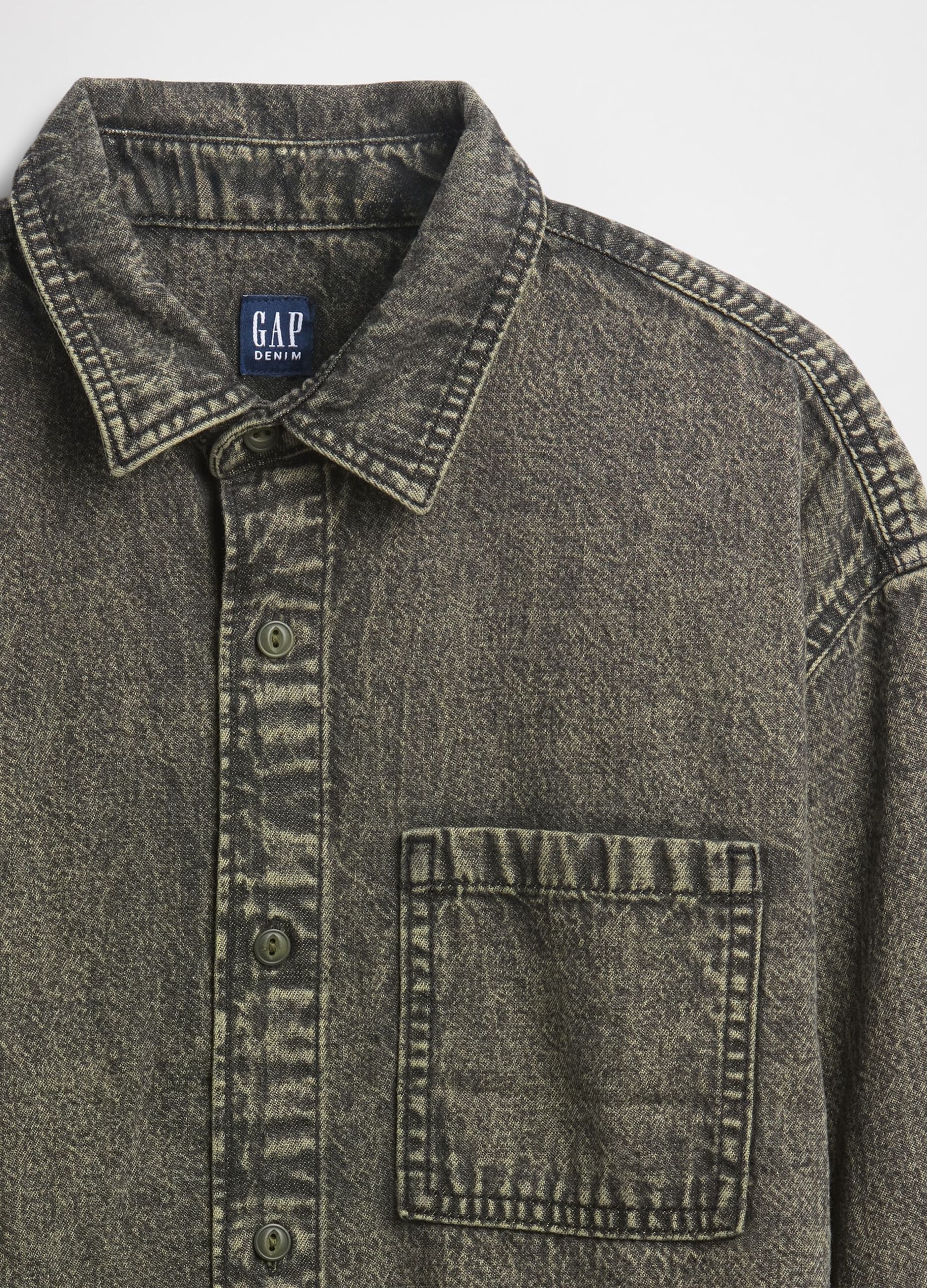 Green Long Sleeve Cotton Shirt_4