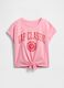 T-shirt da ragazza in puro cotone rosa _2