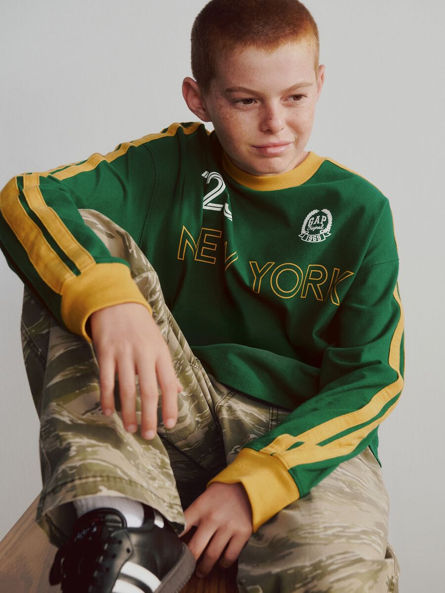 Maglia verde a maniche lunghe Bambino_1