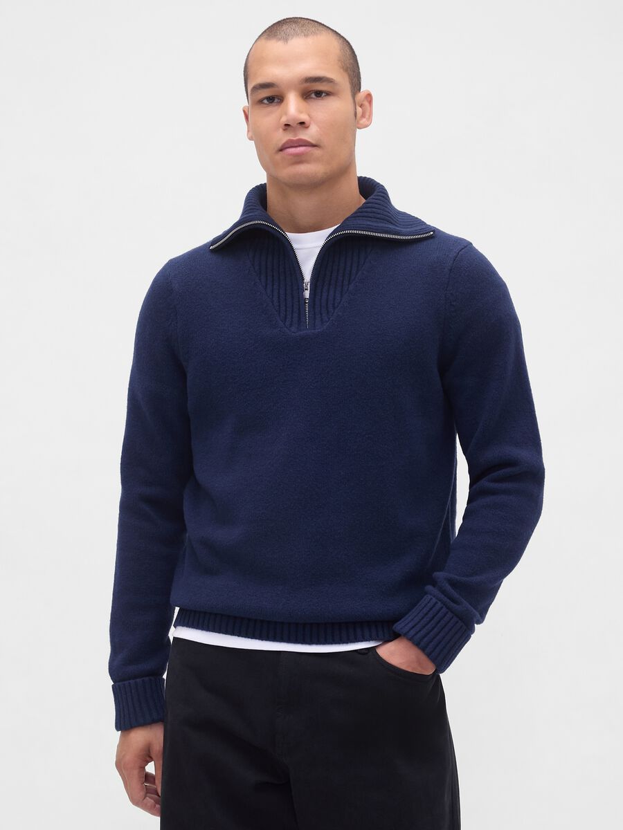 Maglione blu uomo in misto cotone Uomo_1