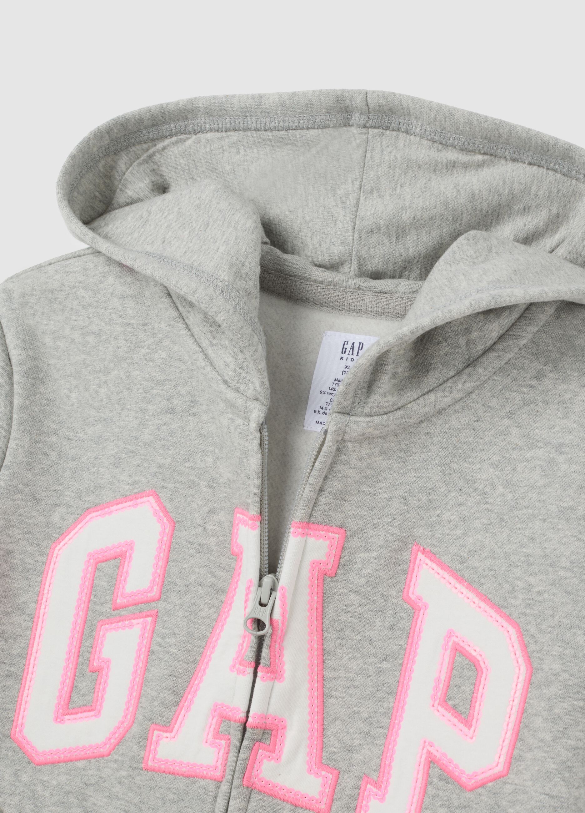 Full-zip in felpa con patch logo_2