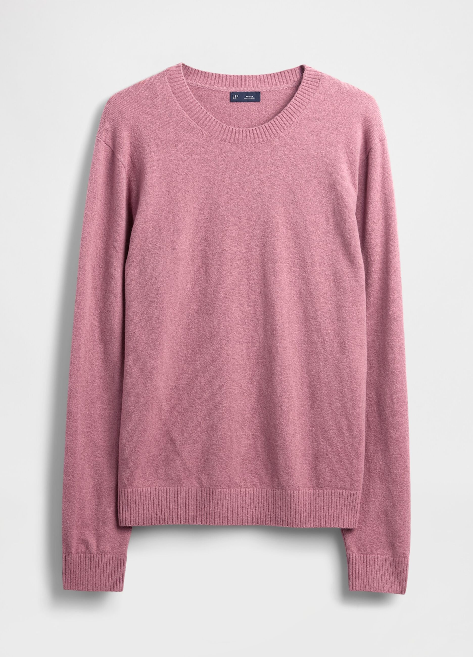 Maglione girocollo rosa in misto cotone