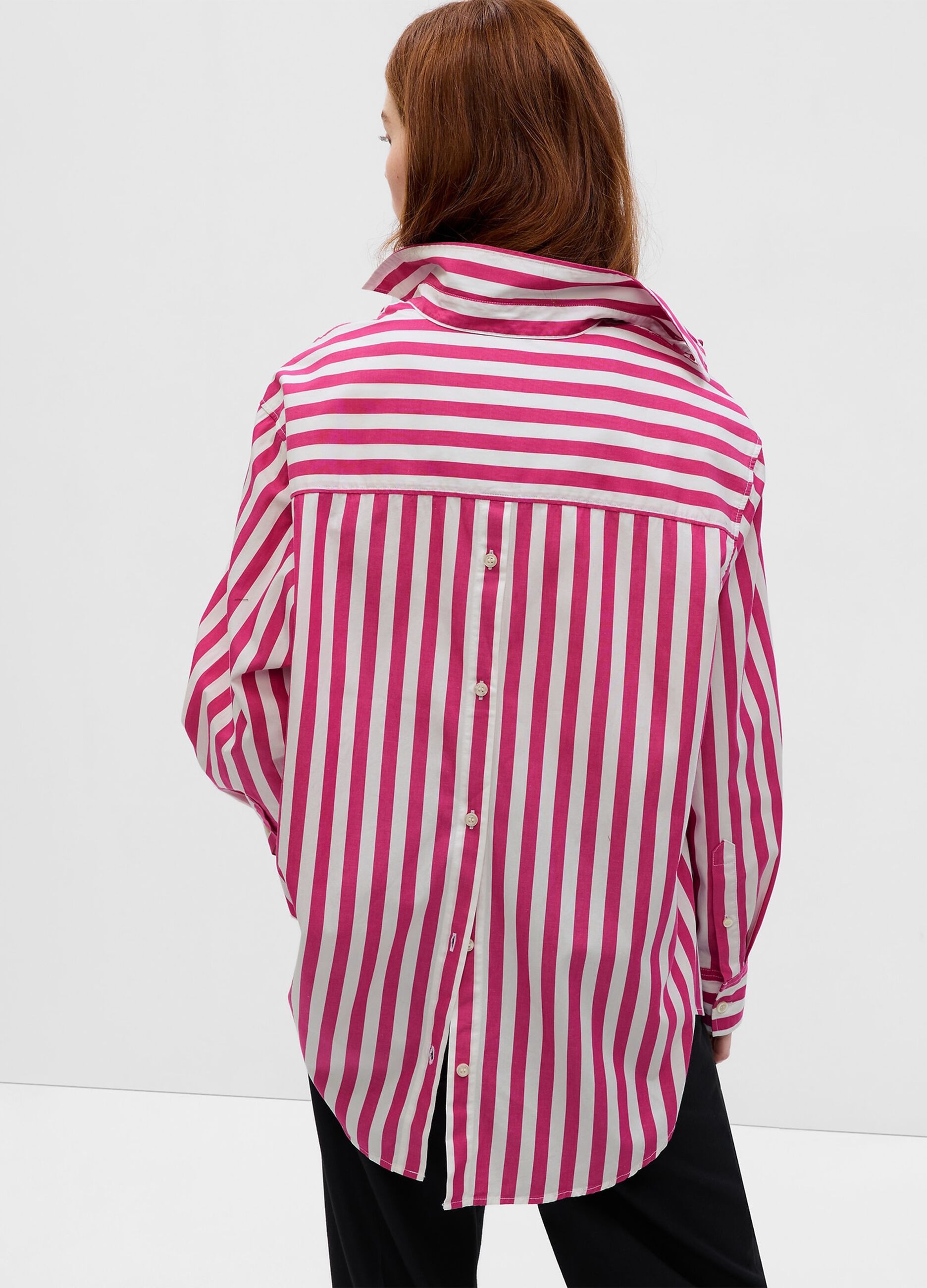 Oversize striped cotton shirt_1