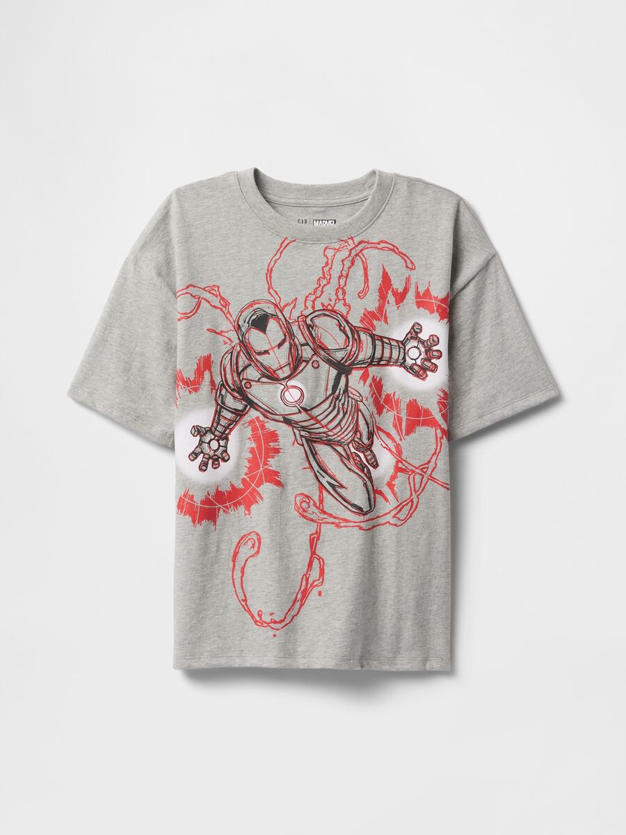 Grey short sleeve T-shirt with Marvel print GAP Kids Boy_0