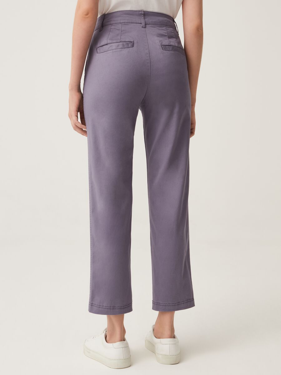Pantalone girlfriend in cotone stretch Donna_2