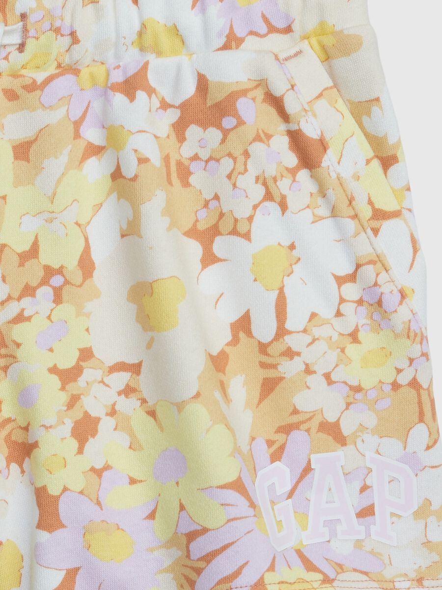 Fleece shorts with drawstring and logo print Girl_2