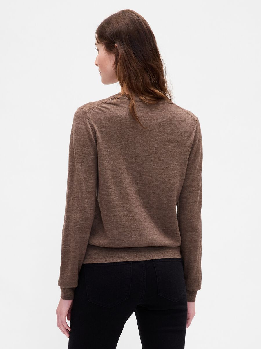 Maglione marrone in lana Donna_2