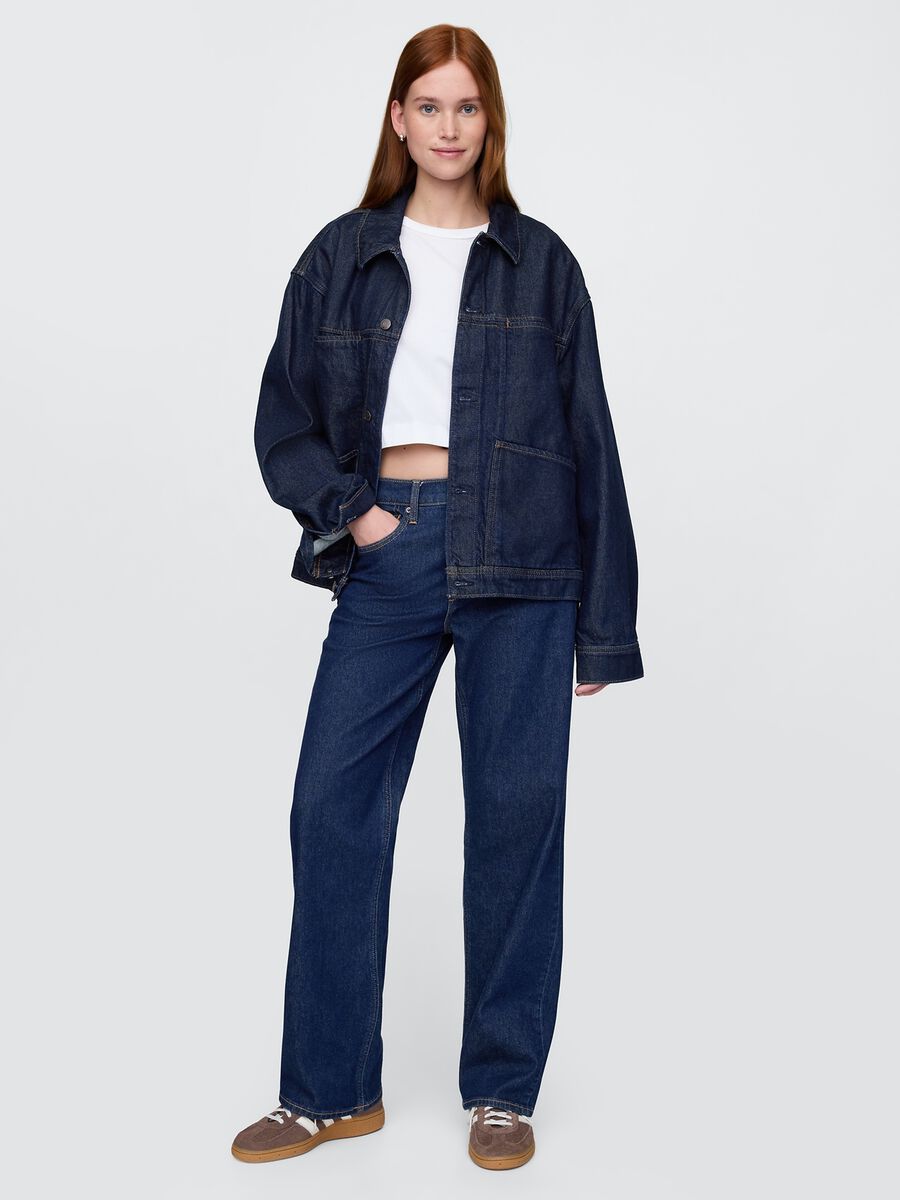 Giacca di jeans blu in cotone e Lyocell Uomo_3