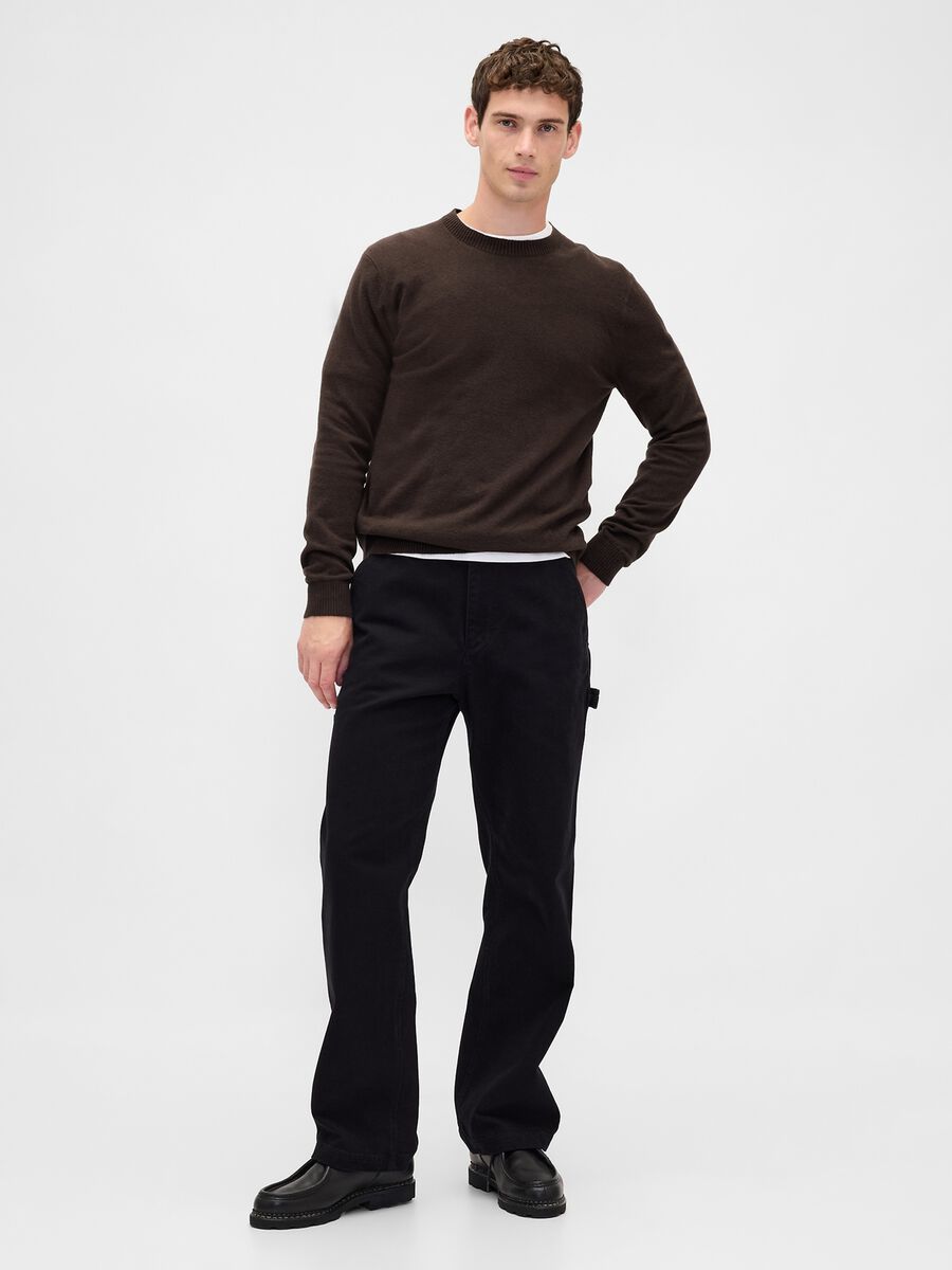 Maglione blu in misto cotone Uomo_0