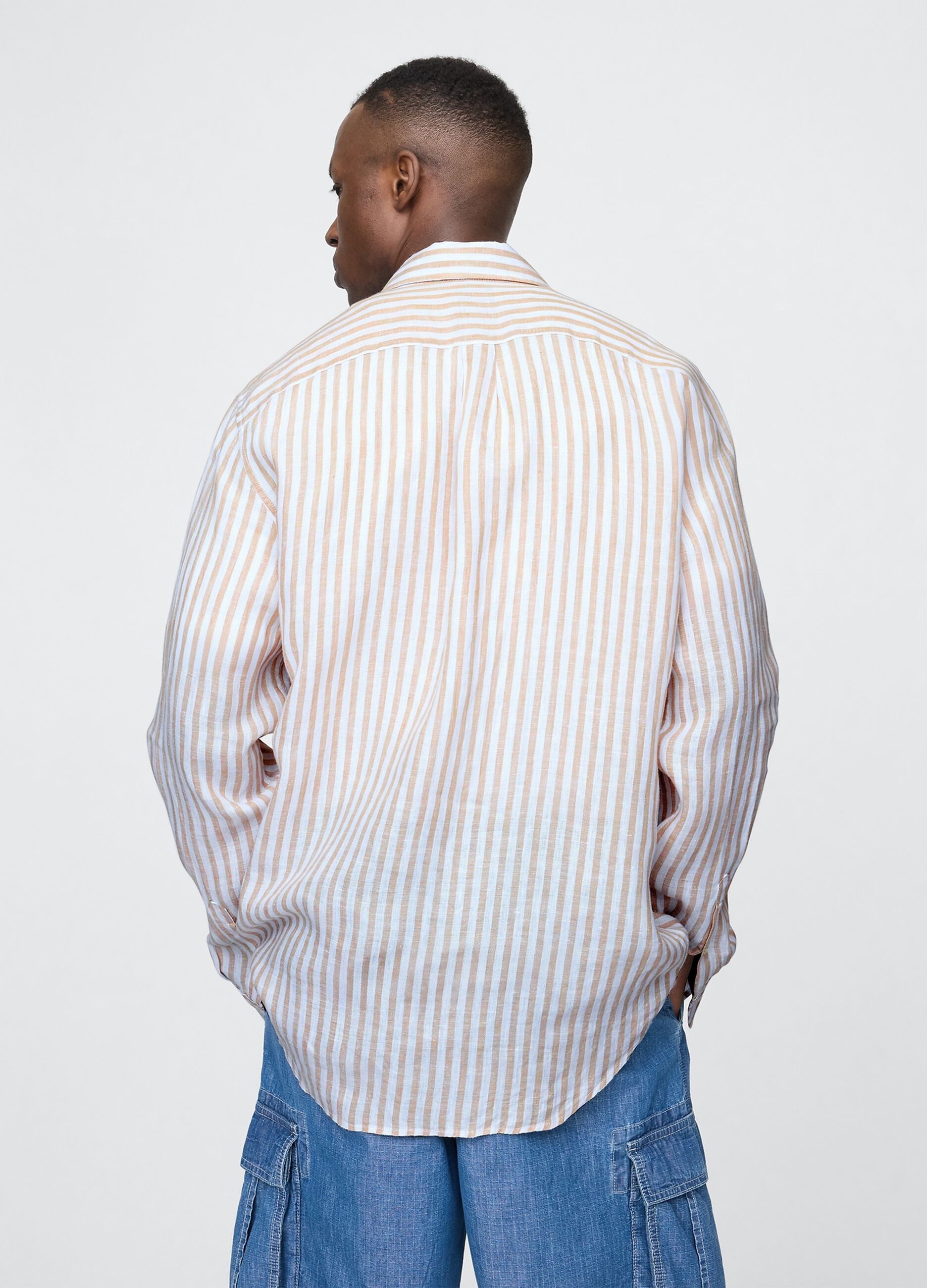 Camicia a righe beige e rosa_2