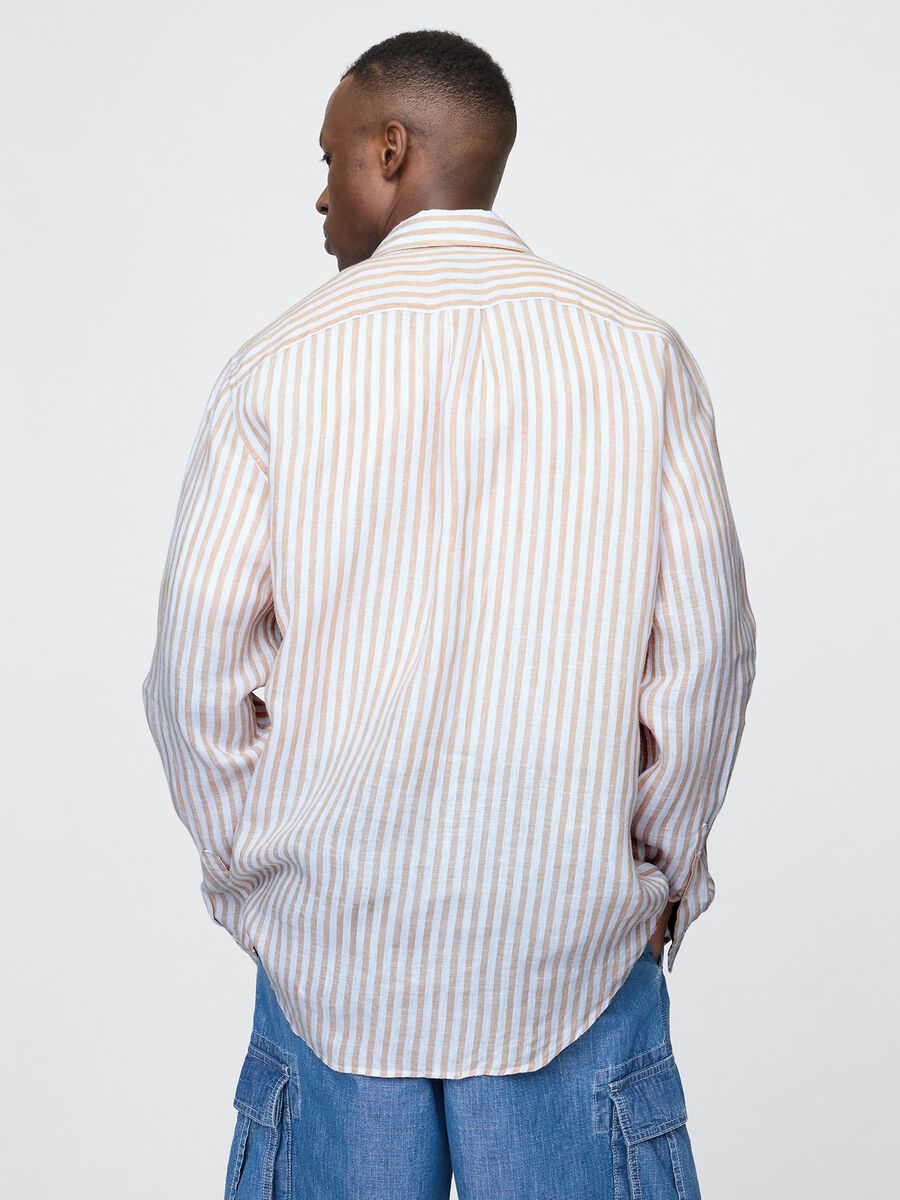 Camicia a righe beige e rosa Man_2