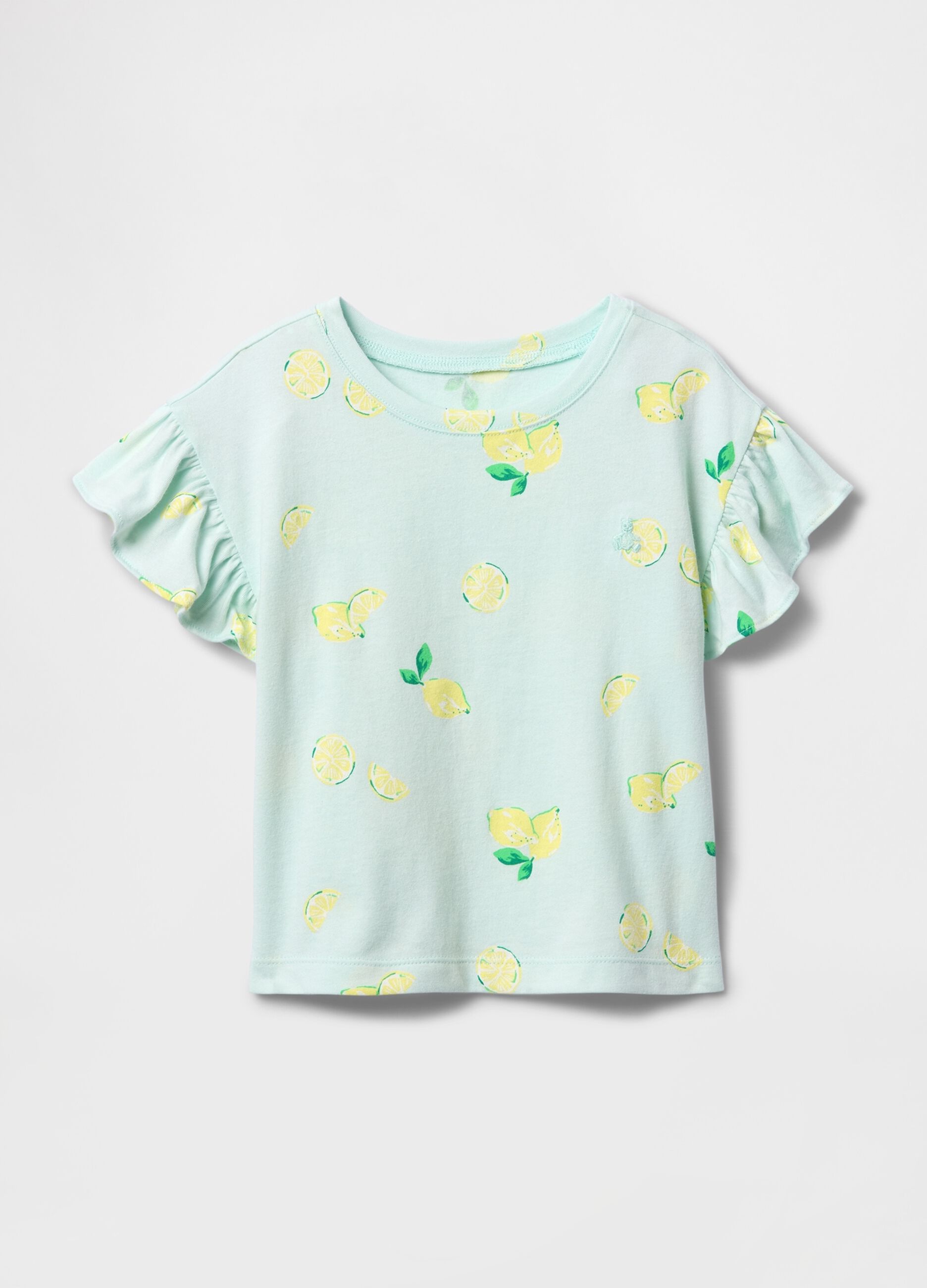 T-shirt verde con limoni stampati