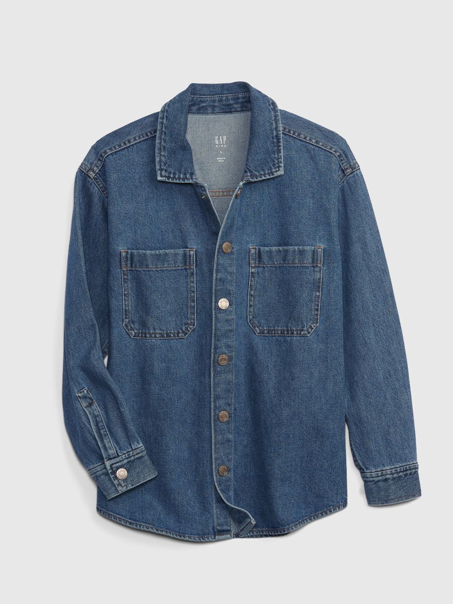 Denim shacket with pockets Boy_0