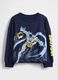 Maglia blu a maniche lunghe con grafica Batman_0