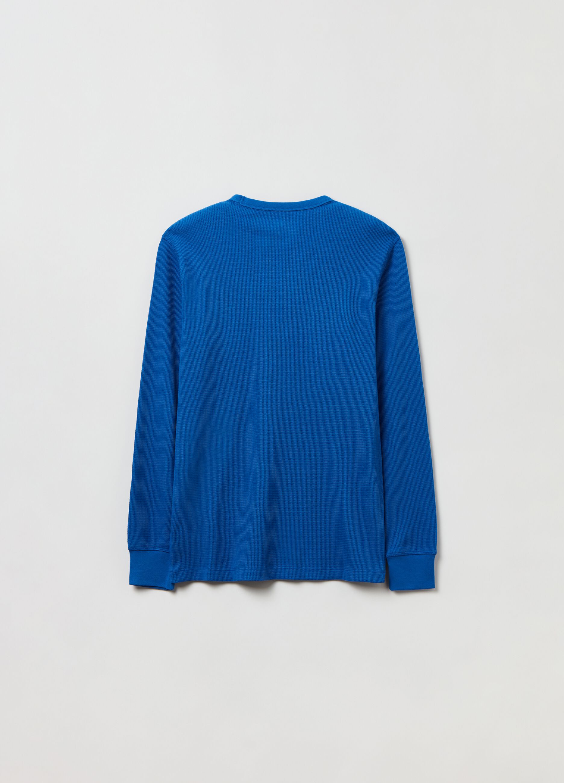 T-shirt con trama waffle stampa logo_1
