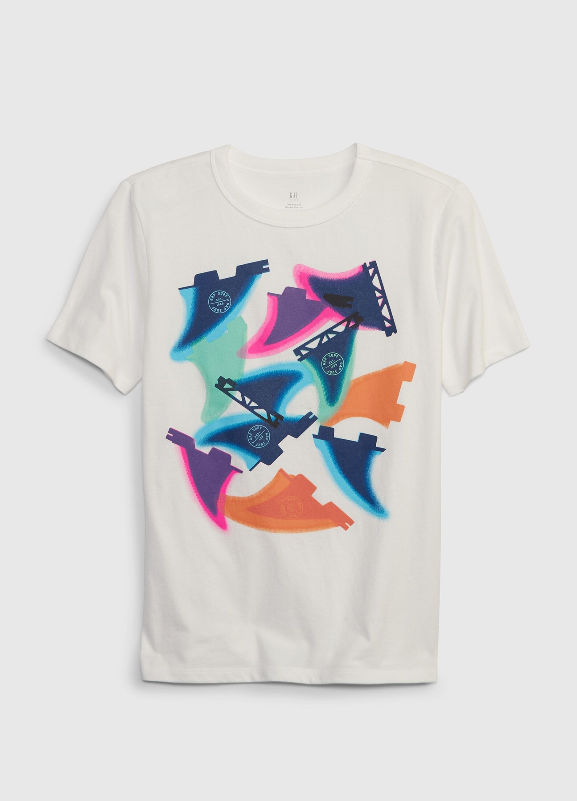 Organic cotton T-shirt with windsurf and logo print