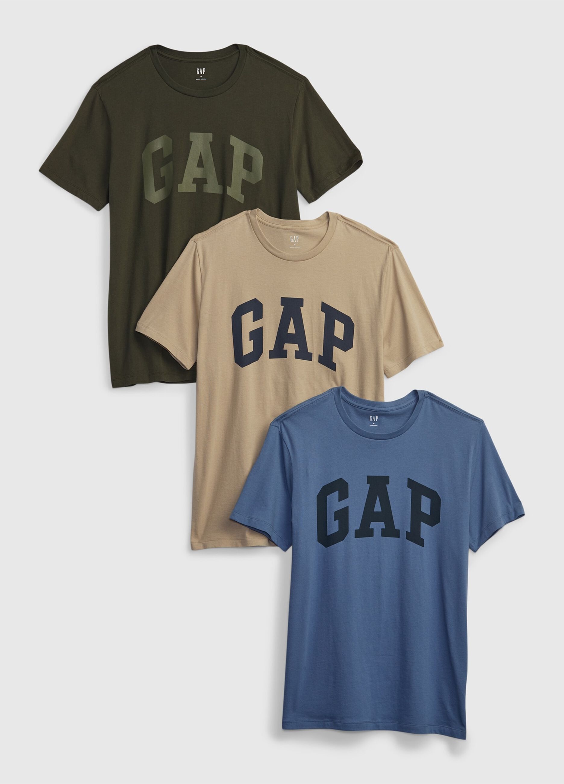 Three-pack T-shirts in cotton with logo print_0