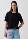 T-shirt a maniche corte in misto lino_0