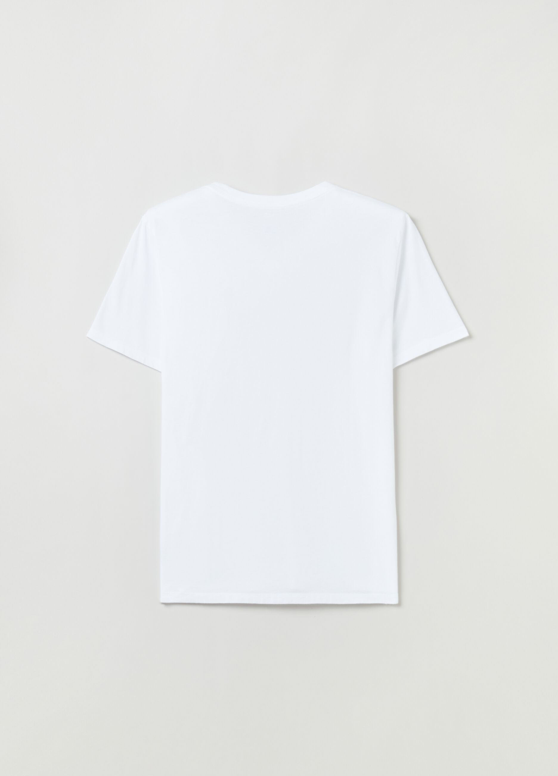 T-shirt in cotone con scollo a V_2