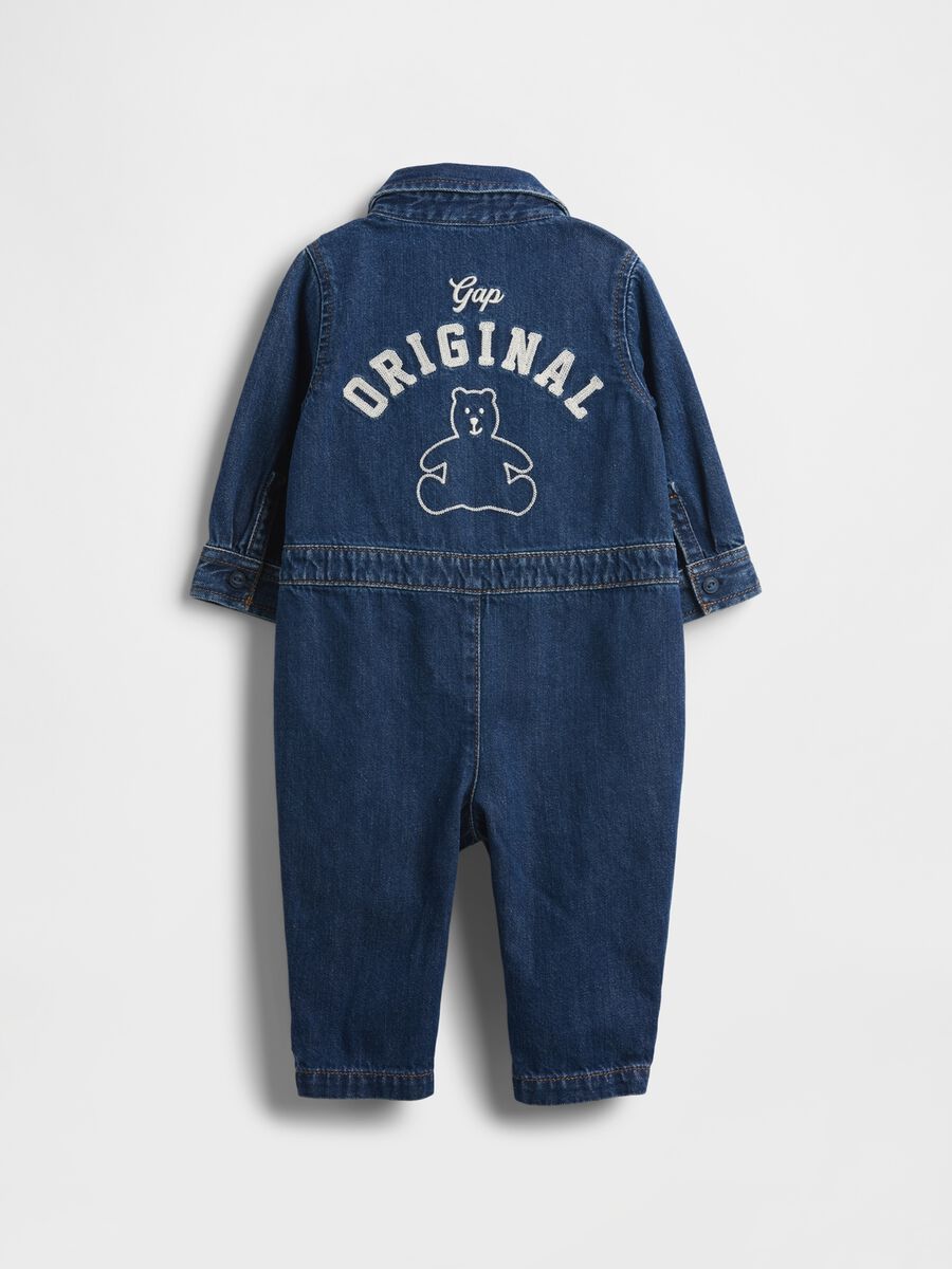 Tutina blu in cotone Neonato_1