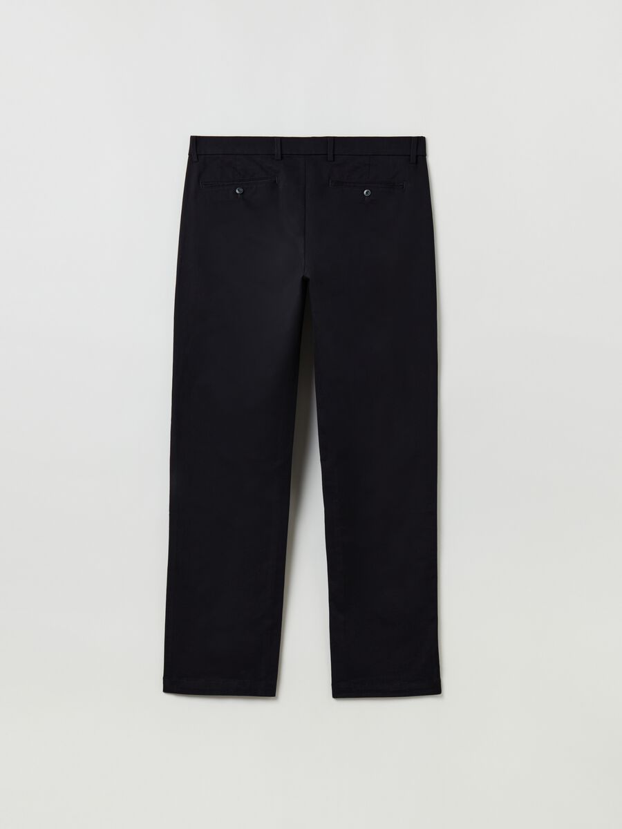 Straight-fit chino trousers in stretch cotton Man_2