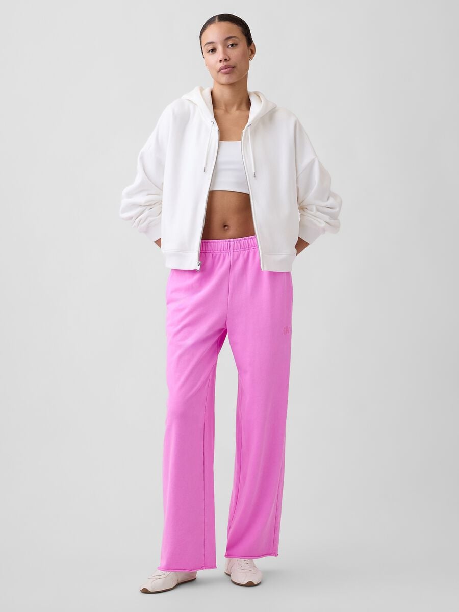 Pantaloni a palazzo in misto cotone Donna_0