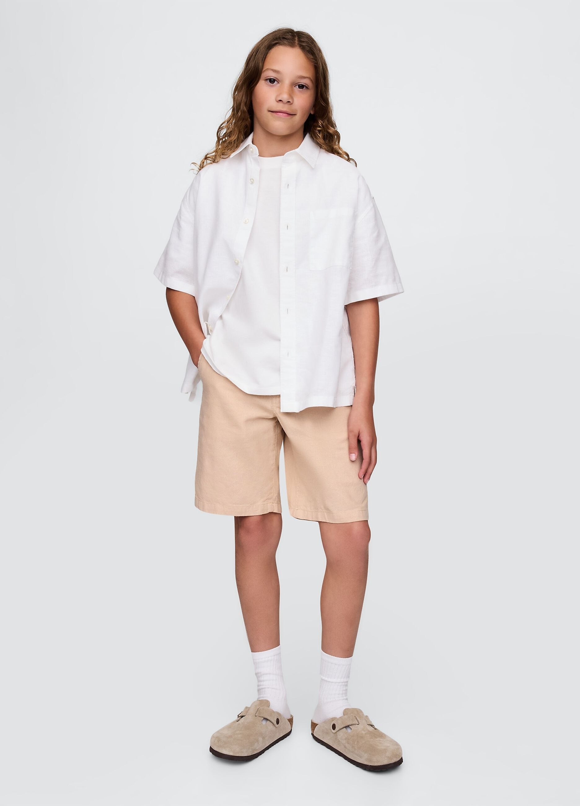 Bermuda beige in lino e cotone GAP Kids