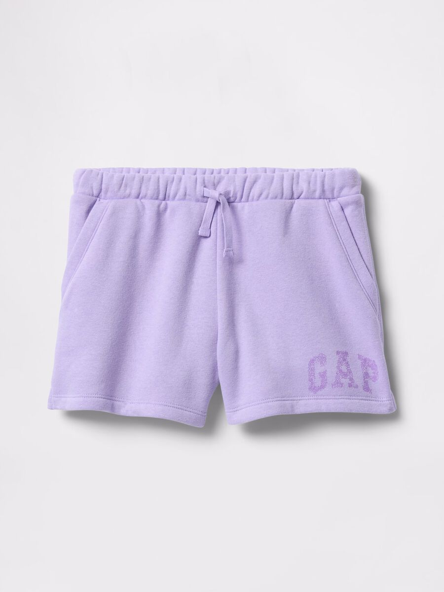 Shorts viola in misto cotone Bambina_4