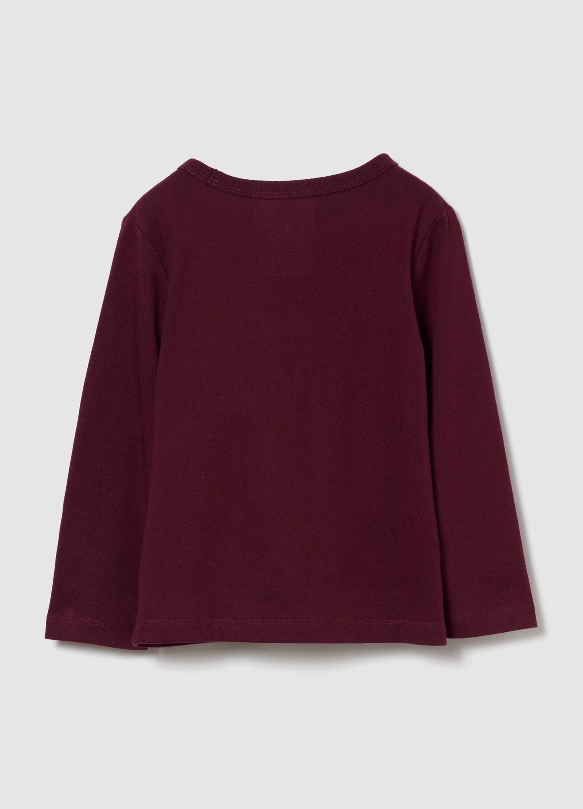 Maglietta a maniche lunghe viola in cotone